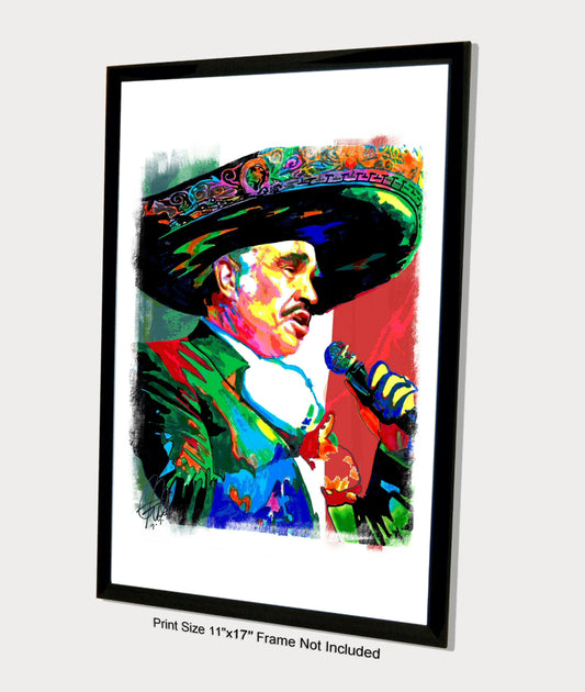 Vicente Fernandez Singer Ranchera Music Poster Print Wall Art 11x17