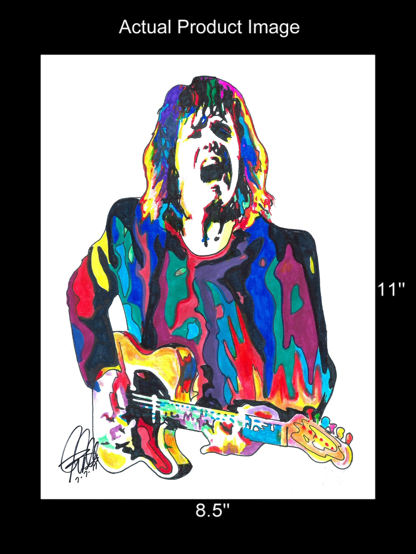 Gary Moore Singer Guitar Rock Music Poster Print Wall Art 8.5x11