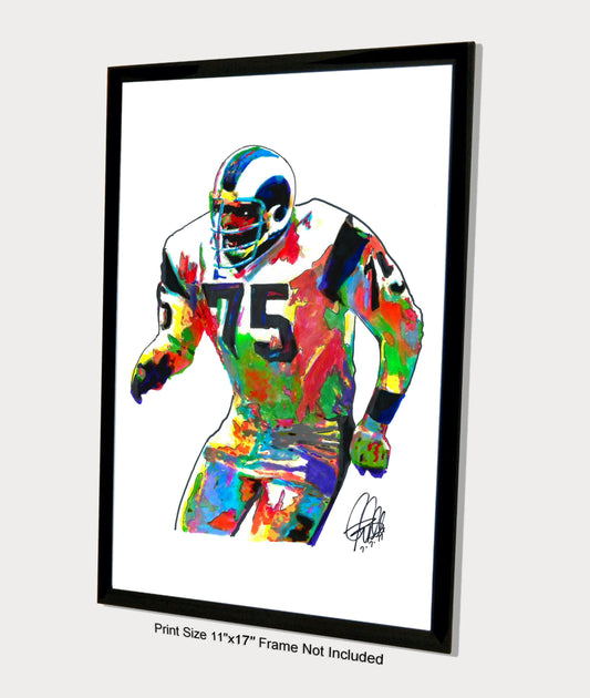 Deacon Jones Los Angeles Rams Football Sports Poster Print Wall Art 11x17