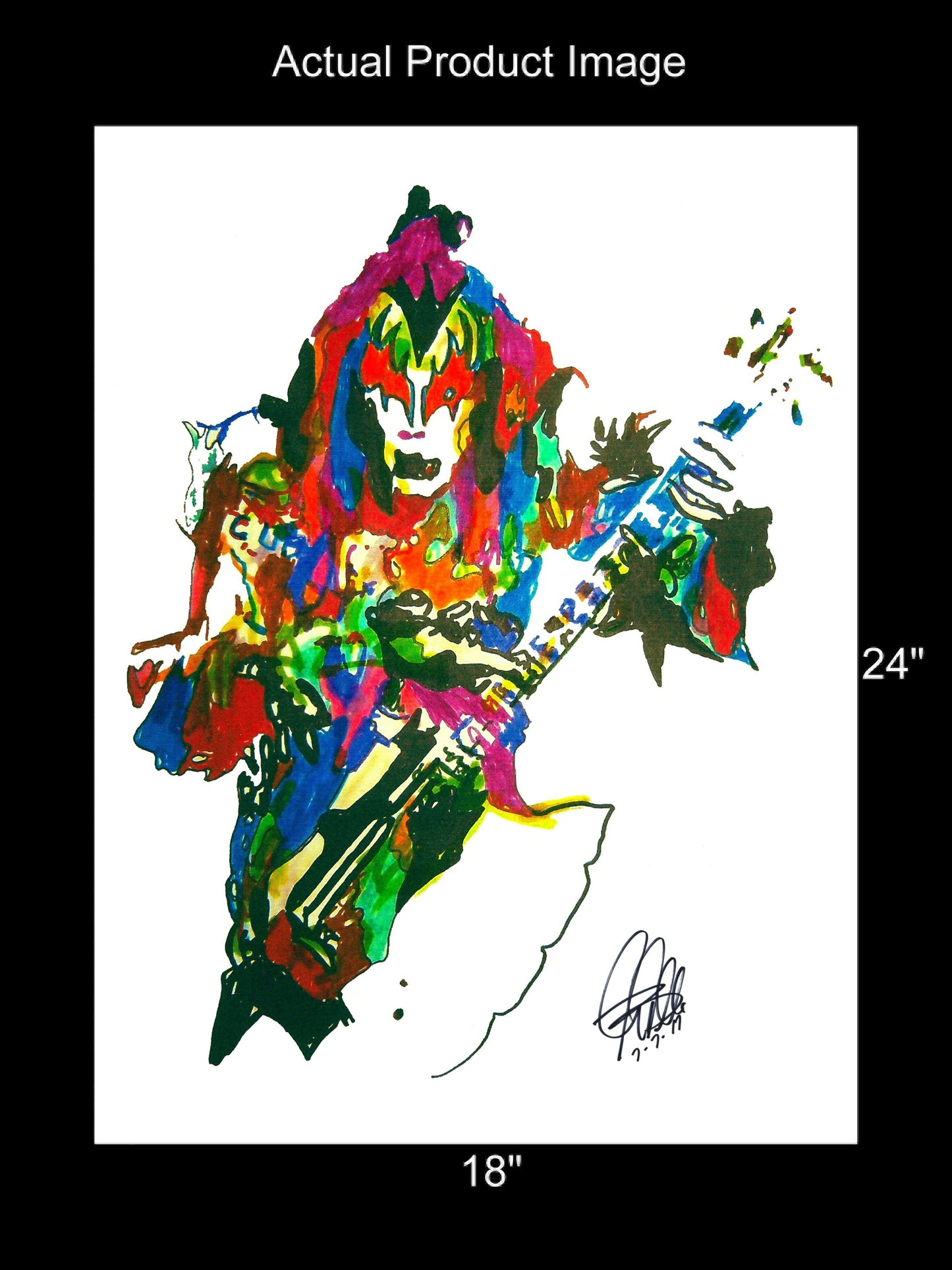 Gene Simmons Kiss Singer Bass Hard Rock Music Poster Print Wall Art 18x24