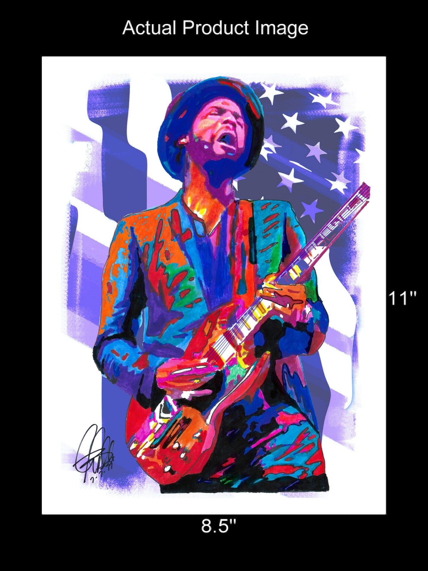 Gary Clark Jr Vocals Guitar Soul Blues Music Poster Print Wall Art 8.5x11