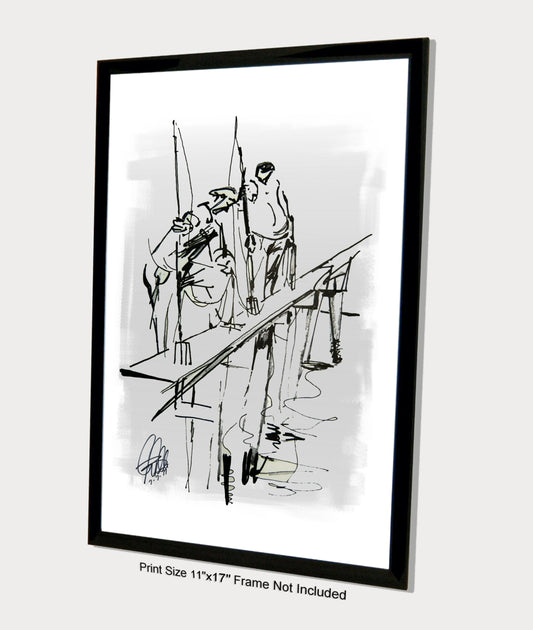 Spearfishing Poster Print Wall Art 11x17