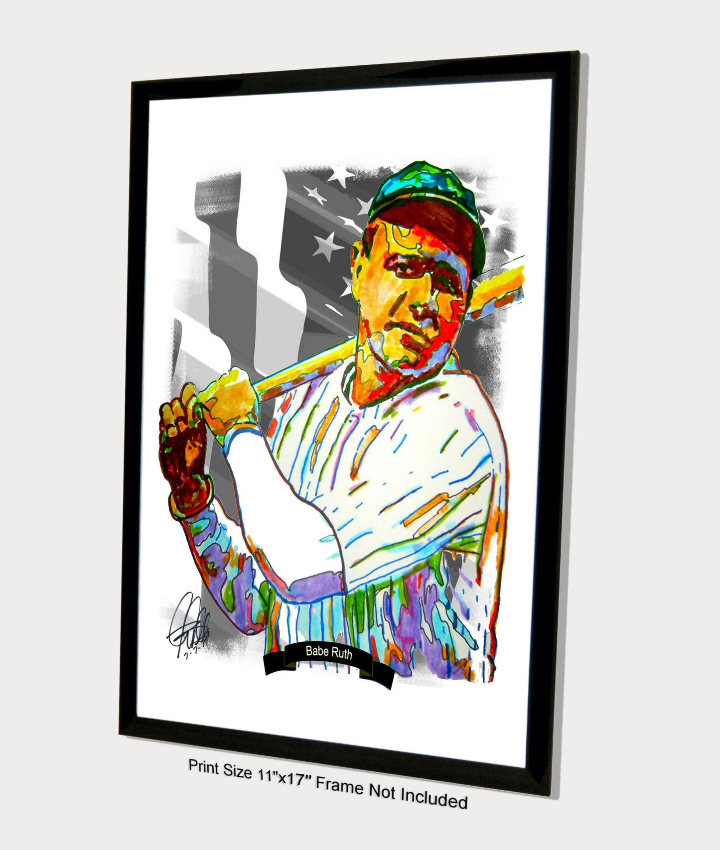 Babe Ruth New York Yankees Baseball Sports Poster Print Wall Art 11x17