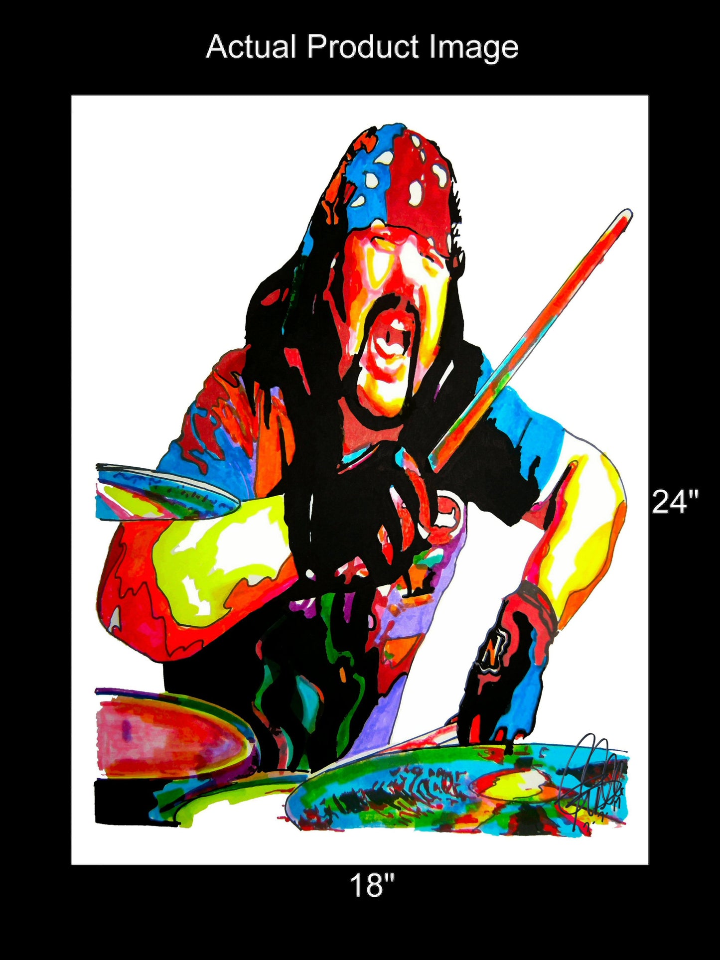 Vinnie Paul Pantera Drummer Heavy Metal Music Poster Print Wall Art 18x24