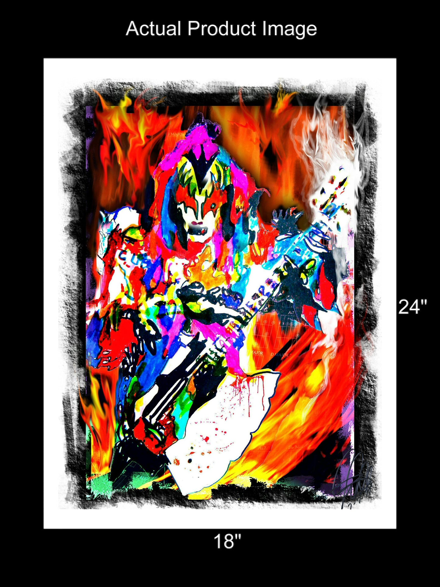 Gene Simmons Kiss Bass Guitar Rock Music Poster Print Wall 18x24