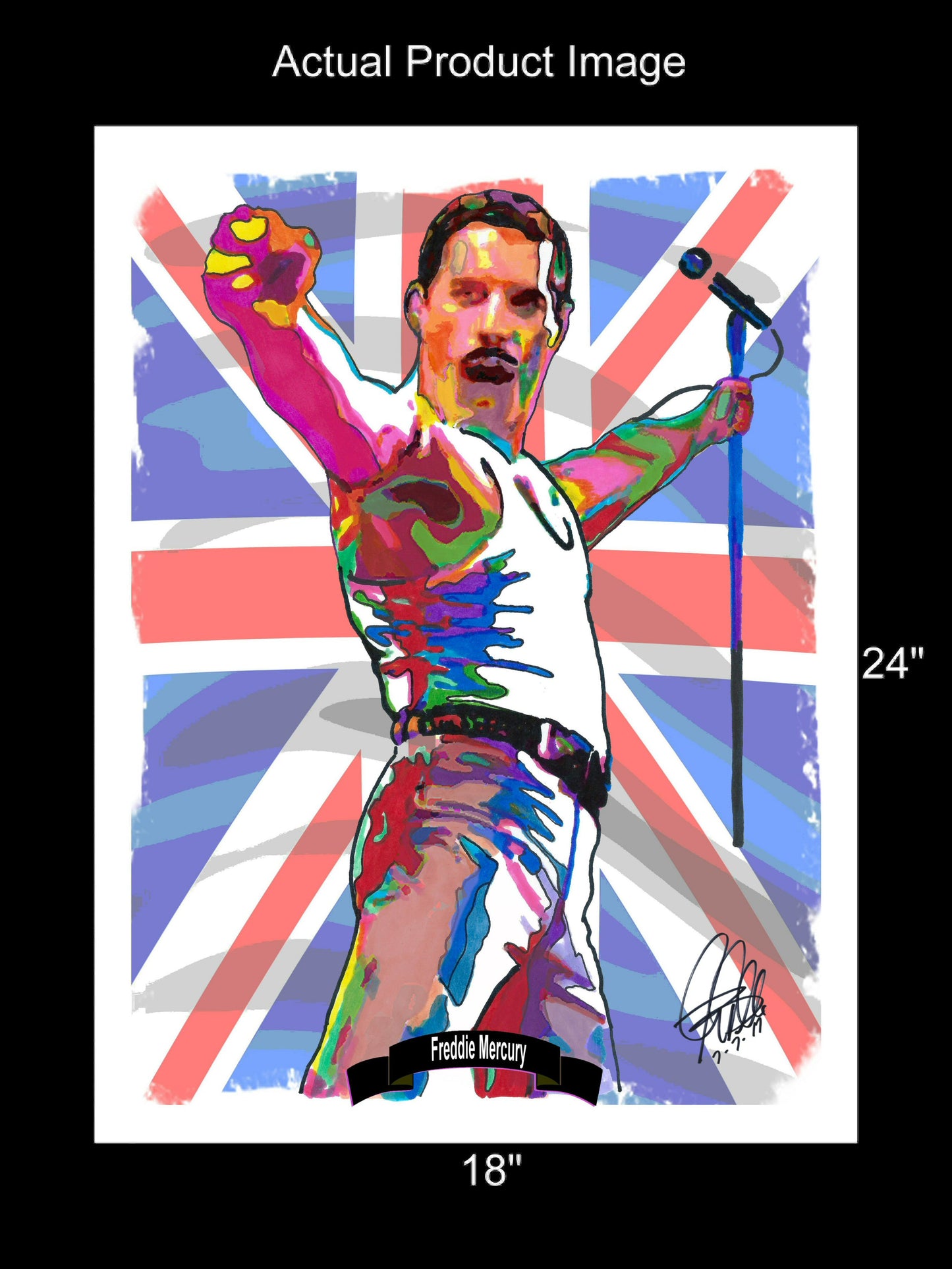 Freddie Mercury Queen Hard Rock Music Poster Print Wall Art 18x24