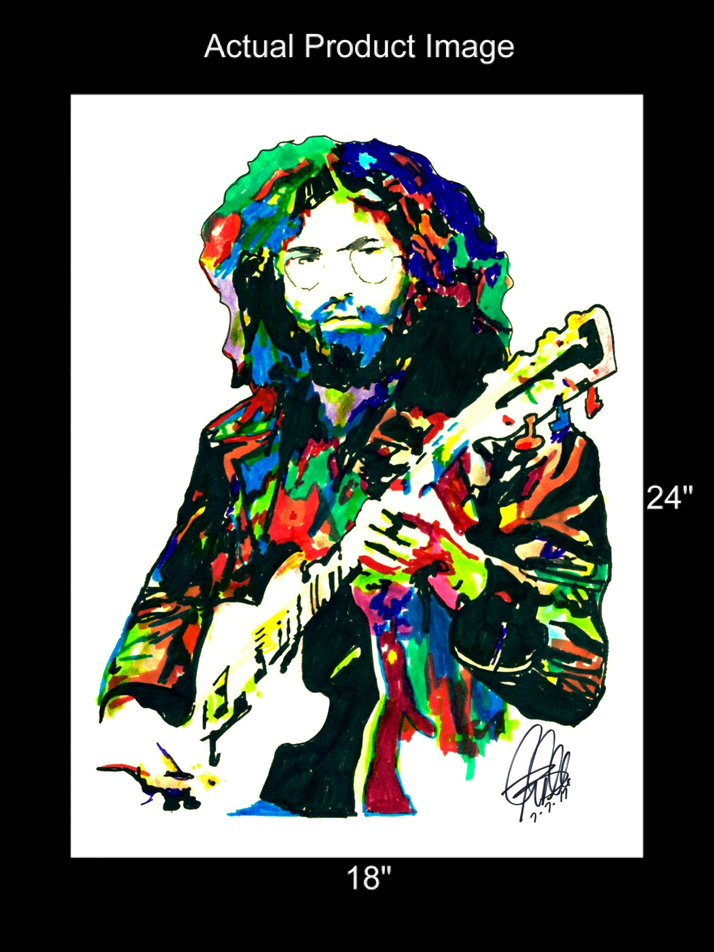 Jerry Garcia Grateful Dead Singer Guitar Rock Music Poster Print Wall Art 18x24