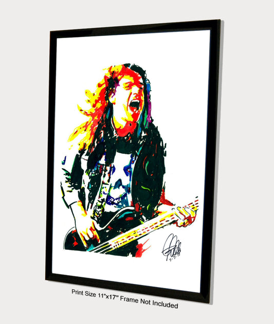 Cliff Burton Metallica Bass Heavy Metal Music Print Poster Wall Art 11x17