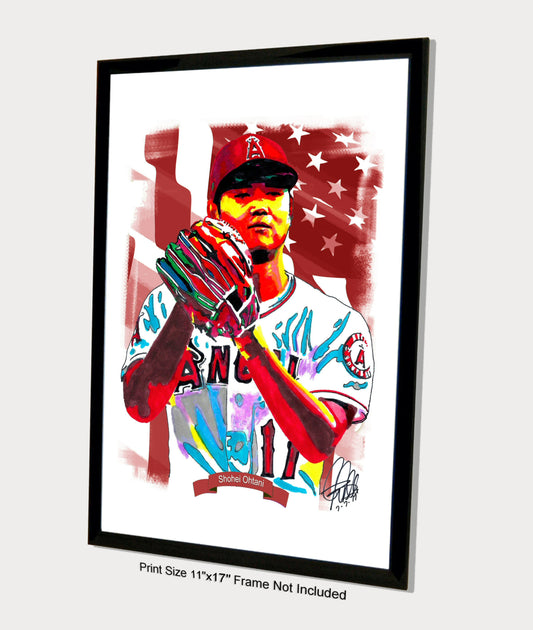 Shohei Ohtani Los Angeles Angels Baseball Sports Poster Print Wall Art 11x17