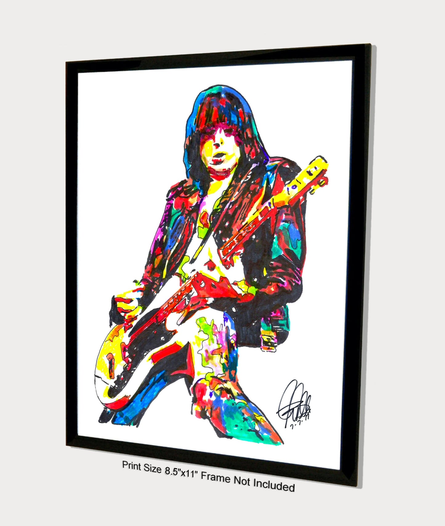 Johnny Ramone Ramones Guitar Punk Rock Music Poster Print Wall Art 8.5x11