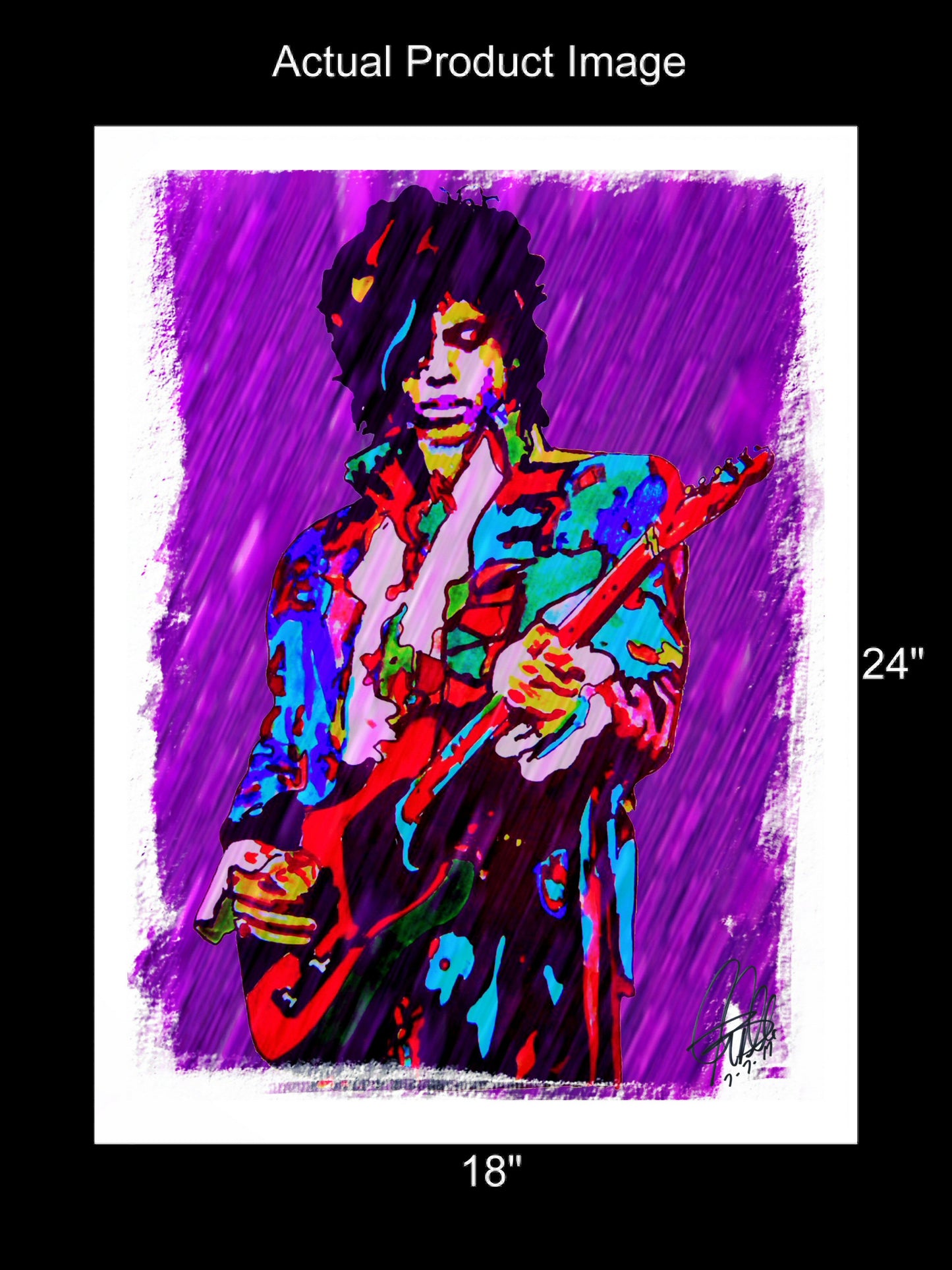 Prince Purple Rain Guitar Rock Music Poster Print Wall Art 18x24