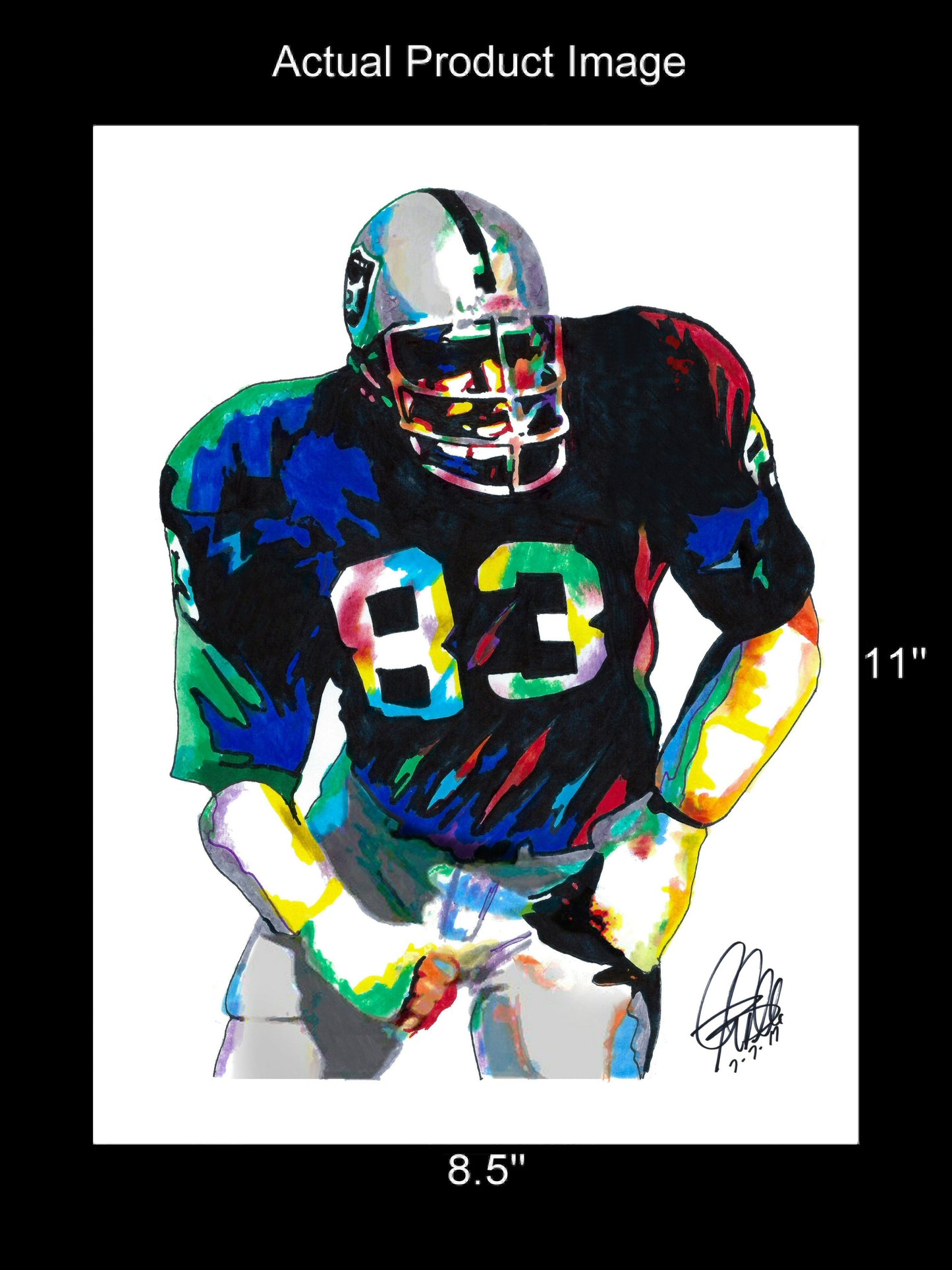 Ted Hendricks Raiders Mad Stork LB Football Sports Poster Print Wall Art 8.5x11