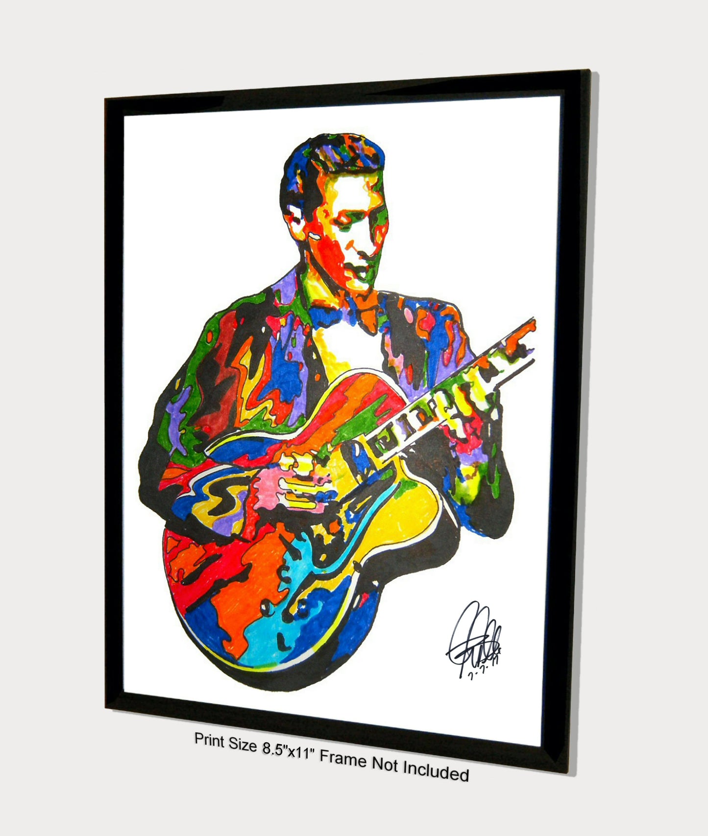 Scotty Moore Elvis Guitar Rockabilly Music Poster Print Wall Art 8.5x11