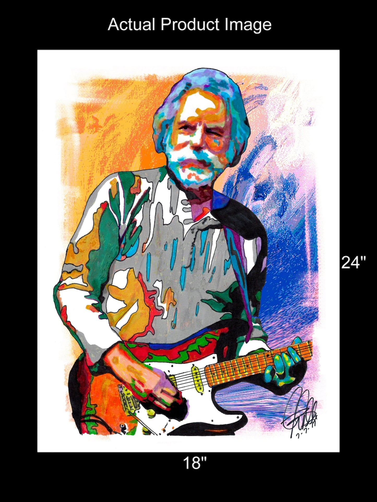 Bob Weir Grateful Dead Guitar Rock Music Poster Print Wall Art 18x24