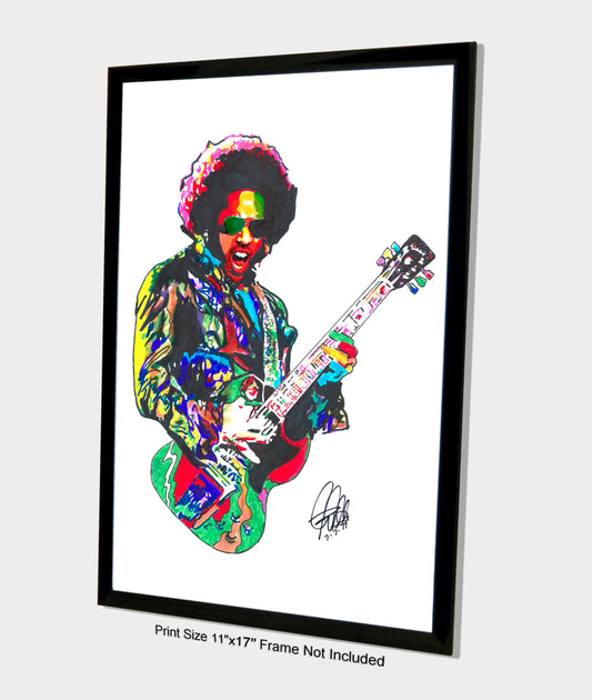 Lenny Kravitz Singer Guitar Rock Music Poster Print Wall Art 11x17