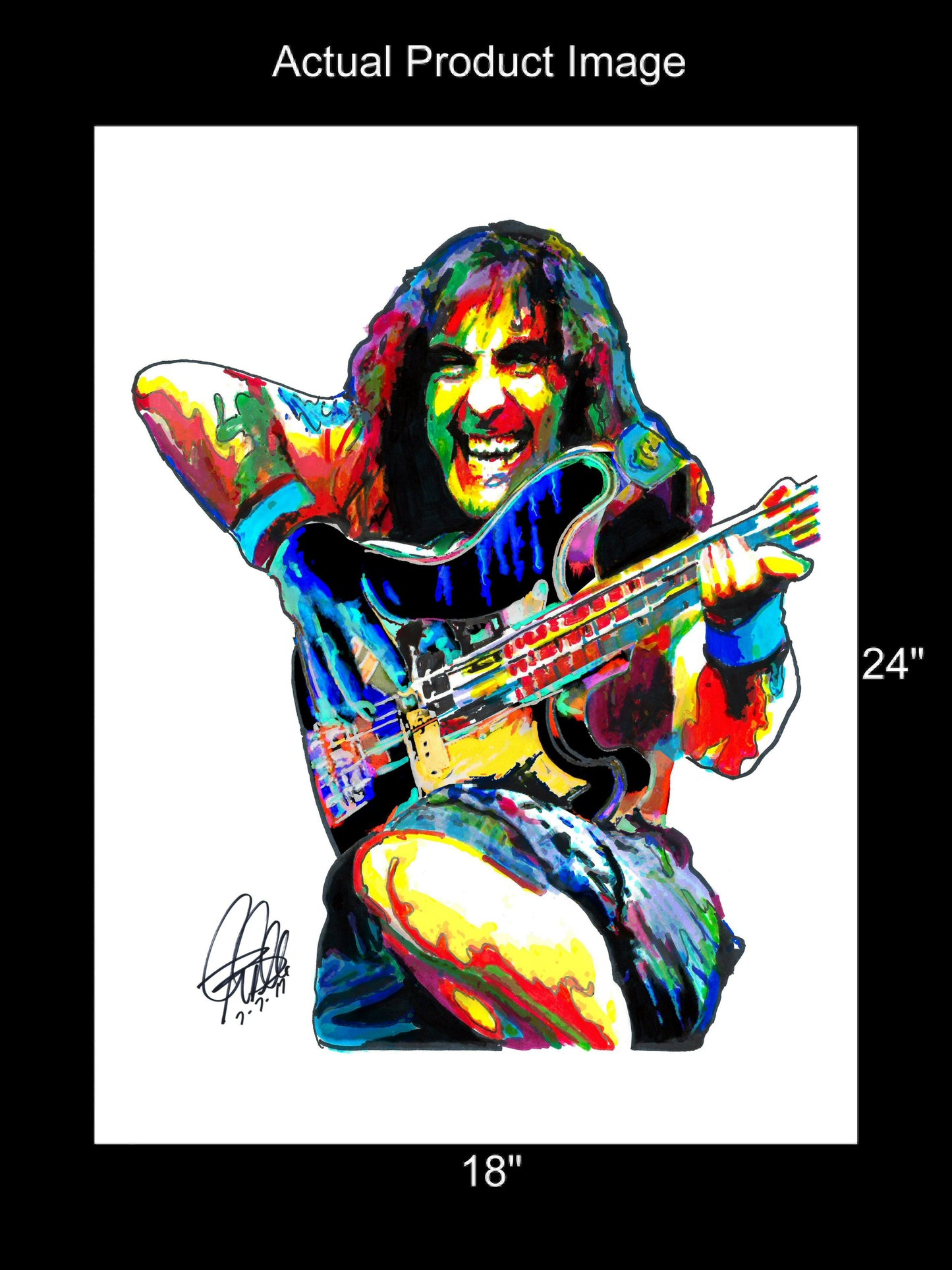 Steve Harris Iron Maiden Bass Guitar Rock Music Poster Print Wall Art 18x24