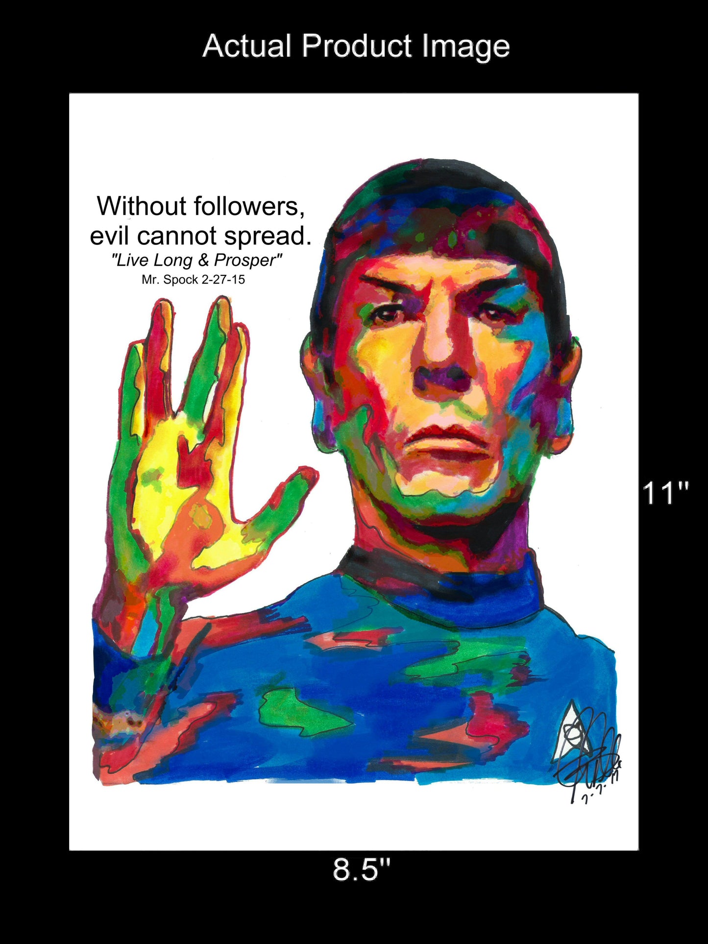 Spock Leonard Nimoy Star Trek Poster Print Wall Art 8.5x11