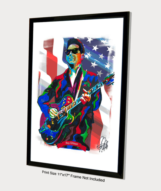 Roy Orbison Singer Guitar Music Poster Print Wall Art 11x17