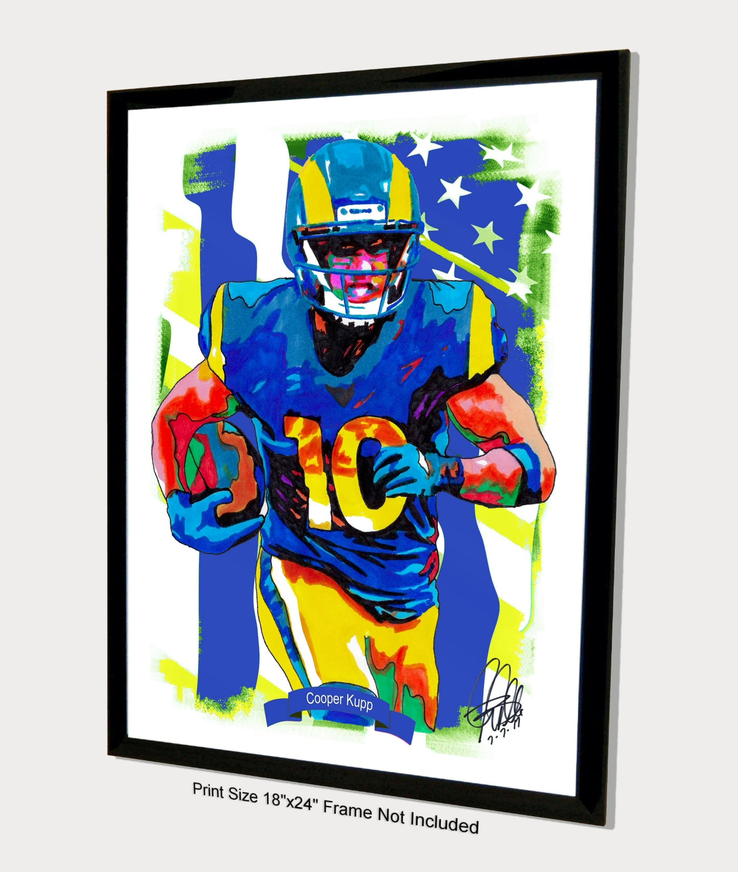 Cooper Kupp Los Angeles Rams Football Poster Print Wall Art 18x24