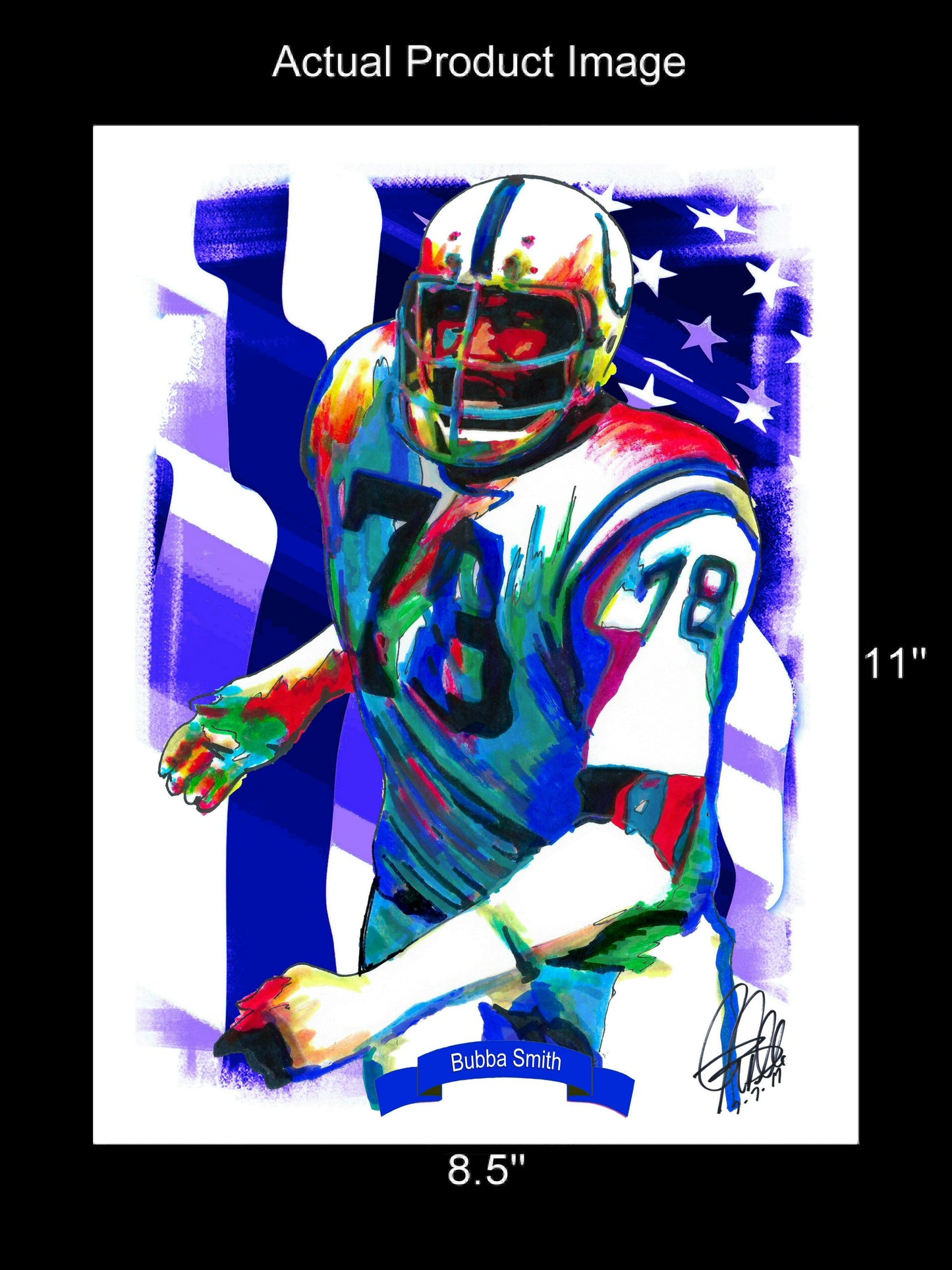 Bubba Smith Baltimore Colts Football Poster Print Wall Art 8.5x11