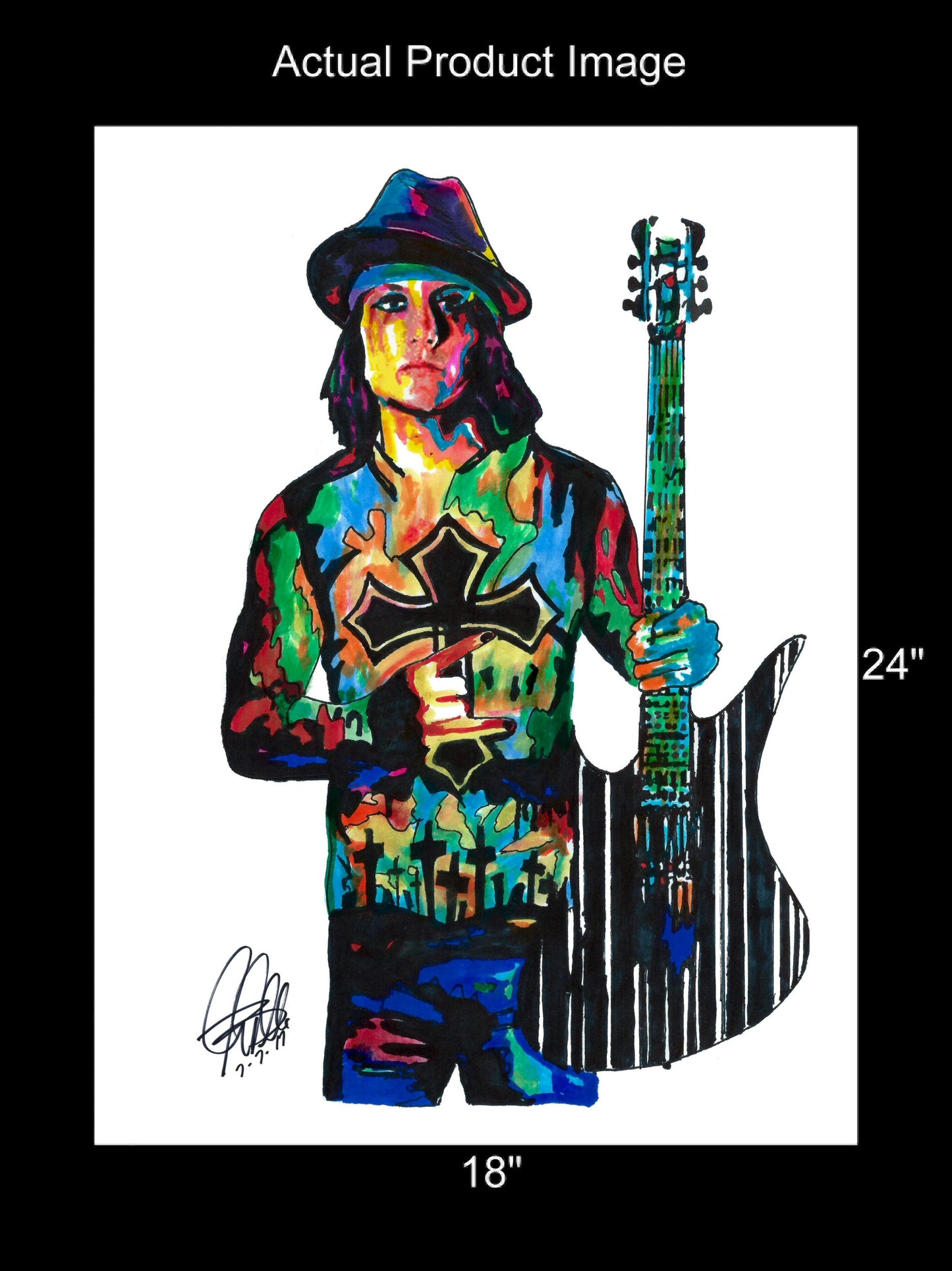 Synyster Gates Avenged Sevenfold Guitar Music Print Poster Wall Art 18x24