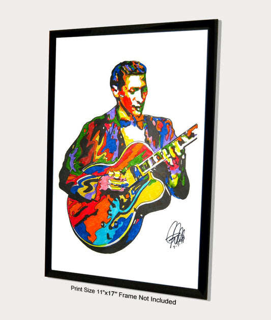 Scotty Moore Elvis Guitar Rockabilly Music Poster Print Wall Art 11x17