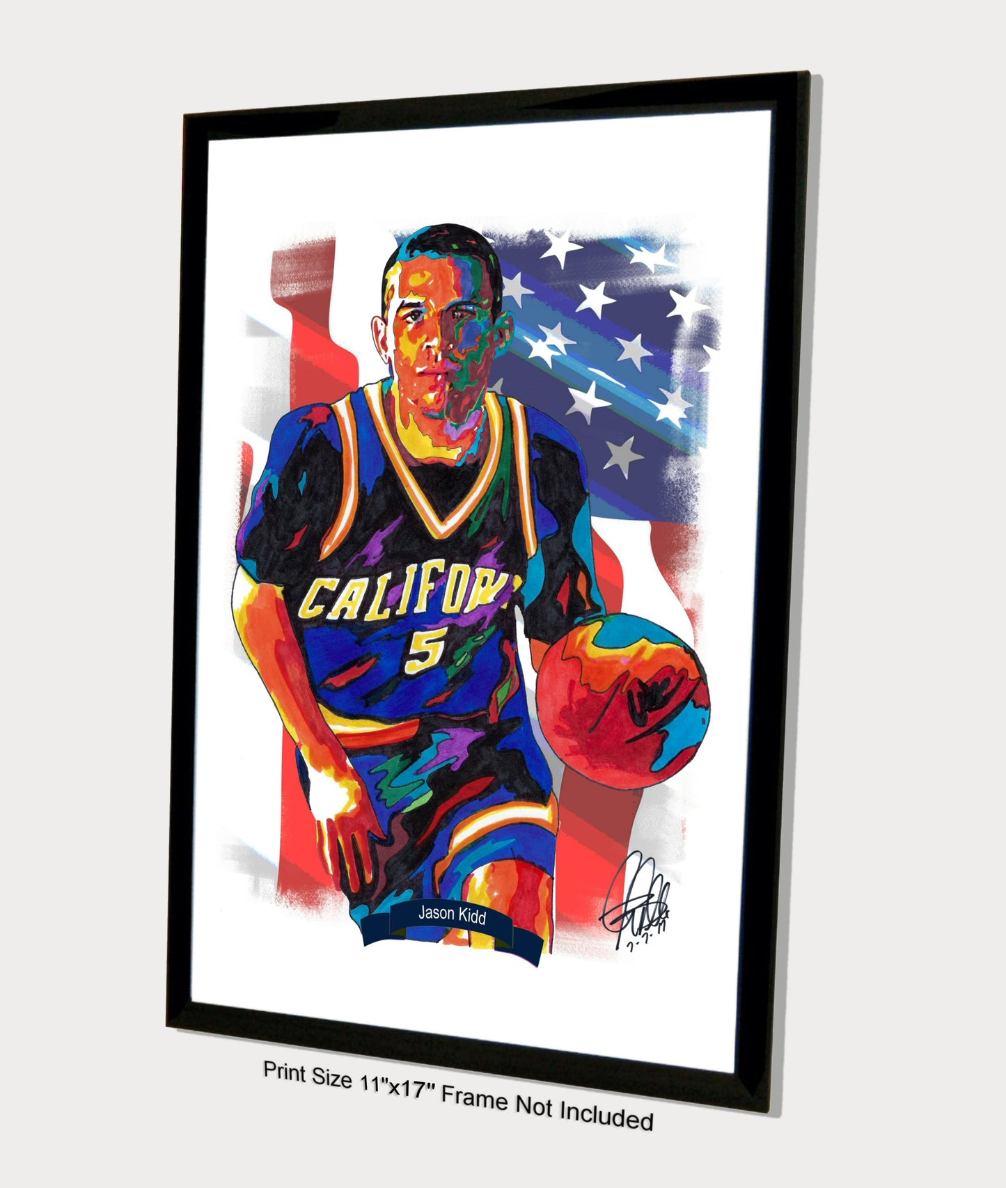 Jason Kidd California Golden Bears Basketball Poster Print Wall Art 11x17