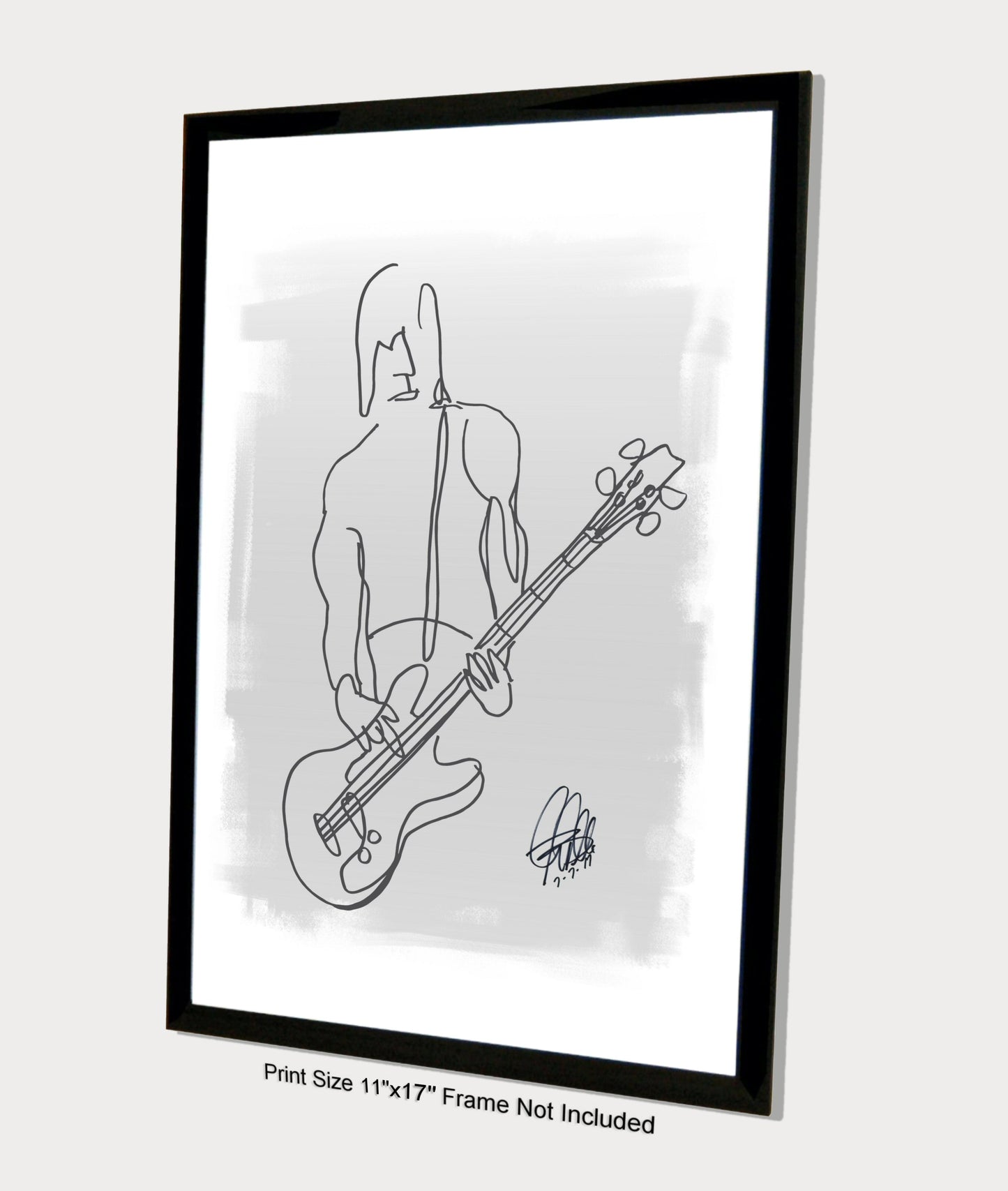 Punk Rock Bass Player Music Poster Print Wall Art 11x17