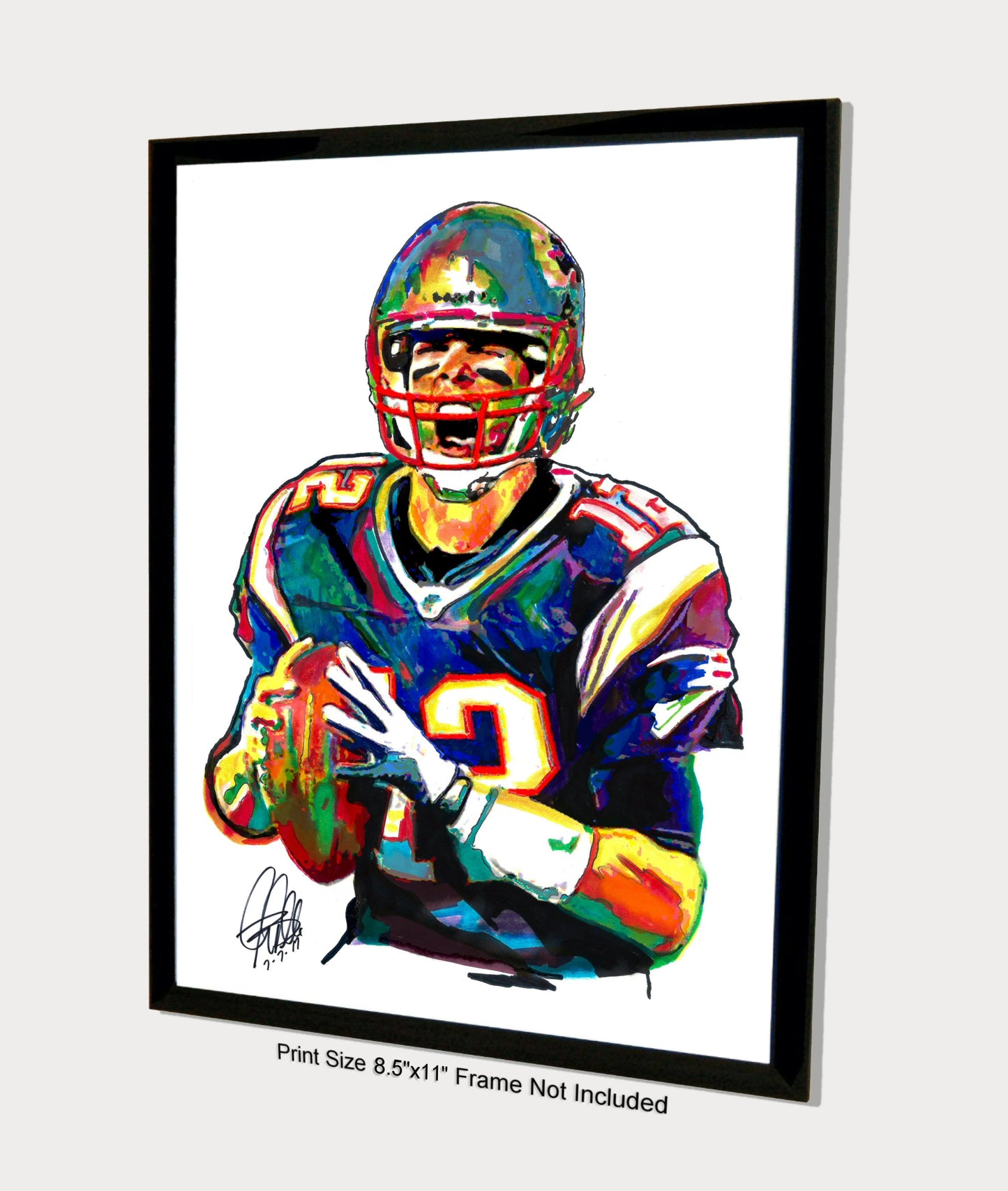 Tom Brady New England Patriots Football Poster Print Wall Art 8.5x11