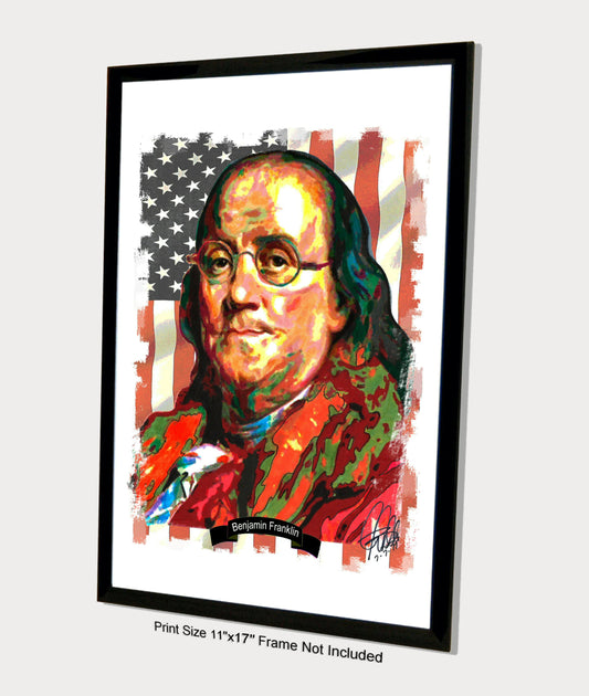 Benjamin Franklin Founding Fathers United States Poster Print Wall Art 11x17