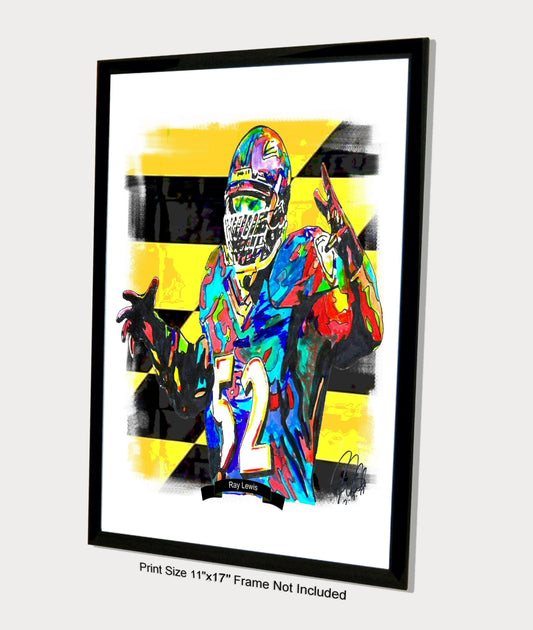 Ray Lewis Baltimore Ravens Football Poster Print Wall Art 11x17