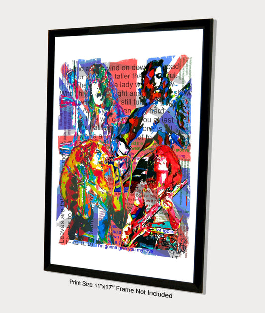 Led Zeppelin Bonham Jones Page Plant Hard Rock Music Poster Print Art 11x17