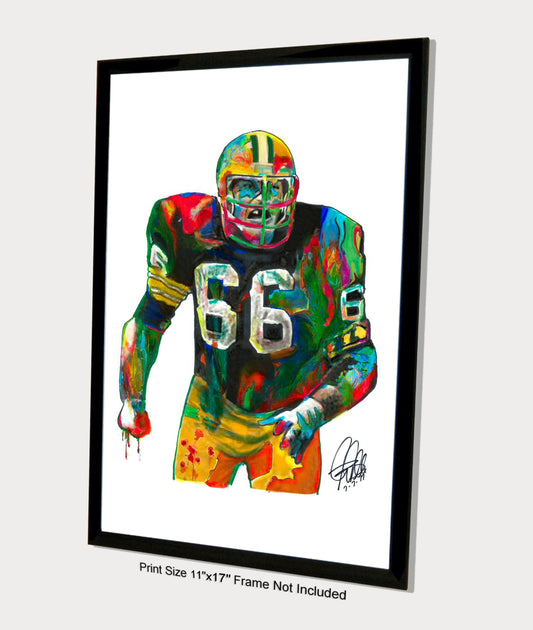 Ray Nitschke Green Bay Packers Linebacker Football Poster Print Wall Art 11x17