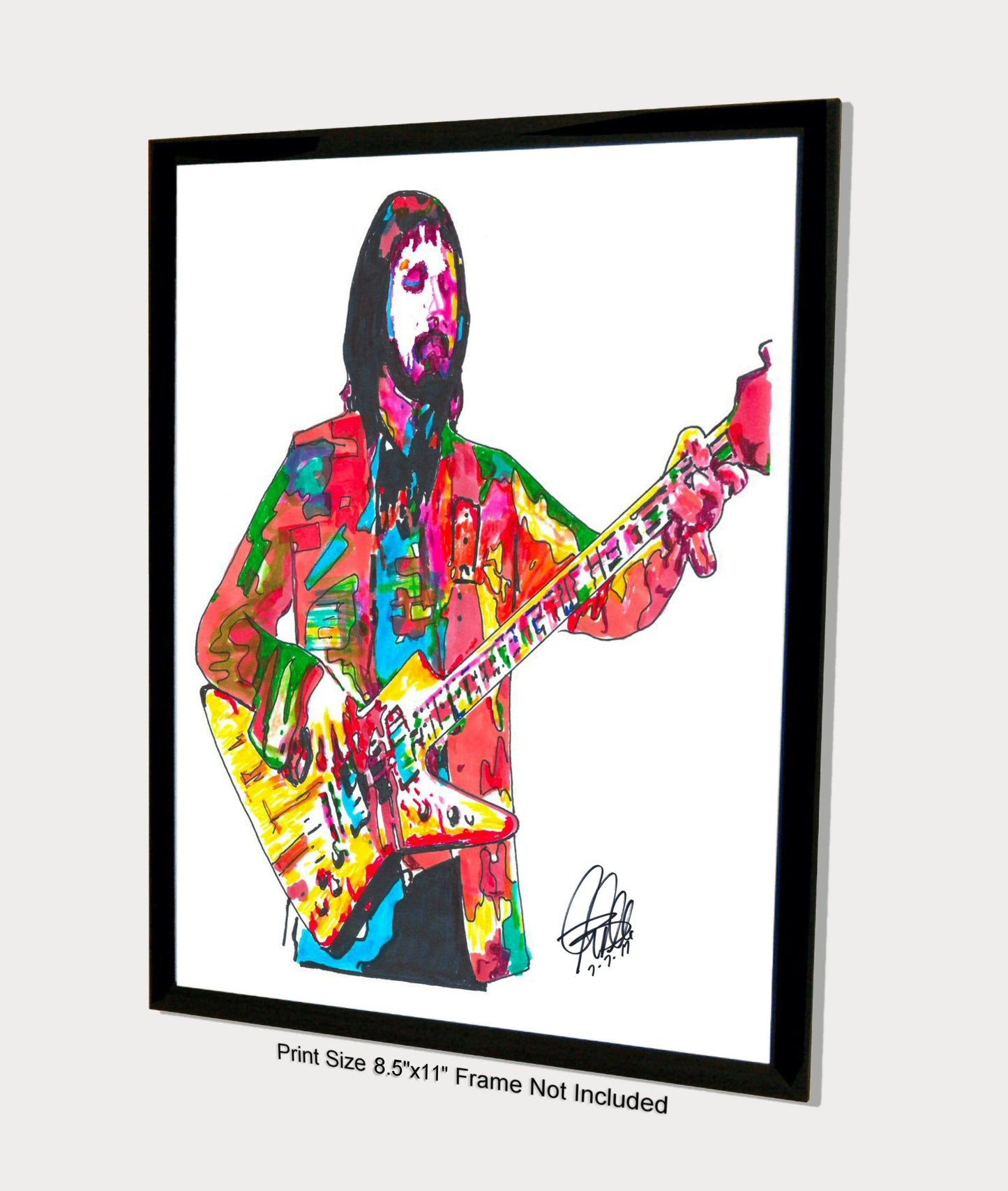 John Entwistle The Who Bass Guitar Rock Music Poster Print Wall Art 8.5x11