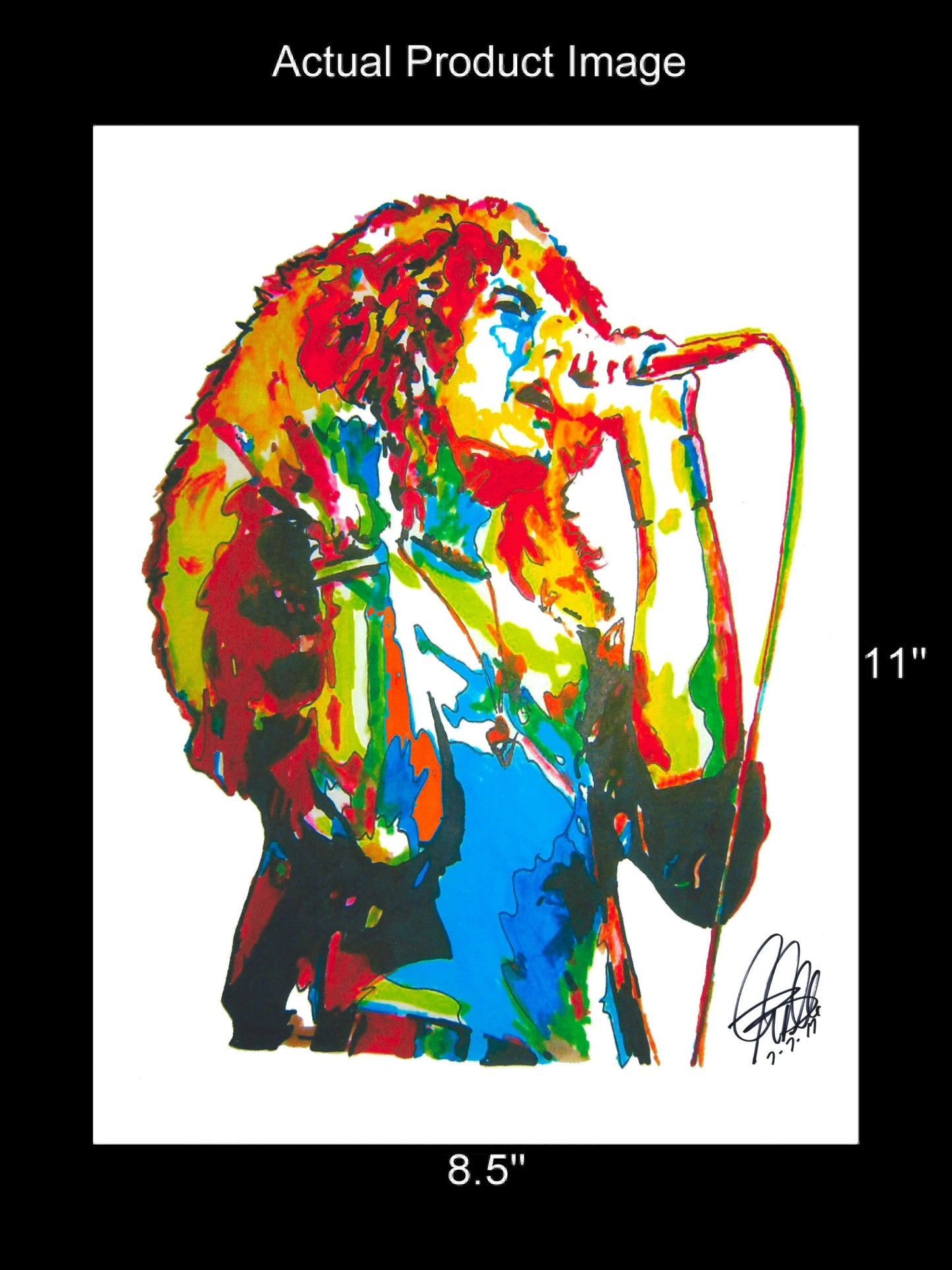 Robert Plant Led Zeppelin Singer Hard Rock Music Poster Print Wall Art 8.5x11