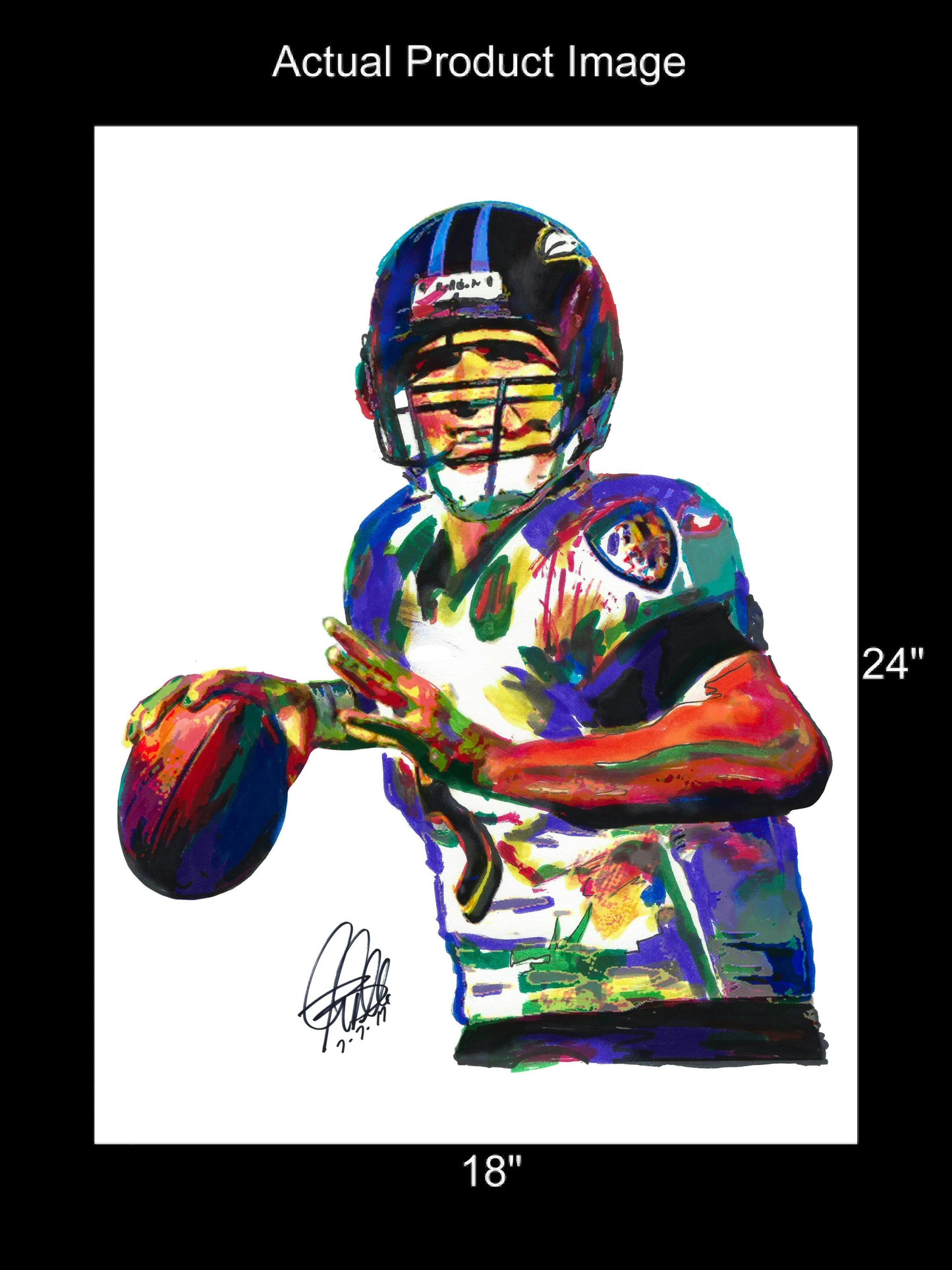 Joe Flacco Baltimore Ravens QB Football Sports Poster Print Wall Art 18x24