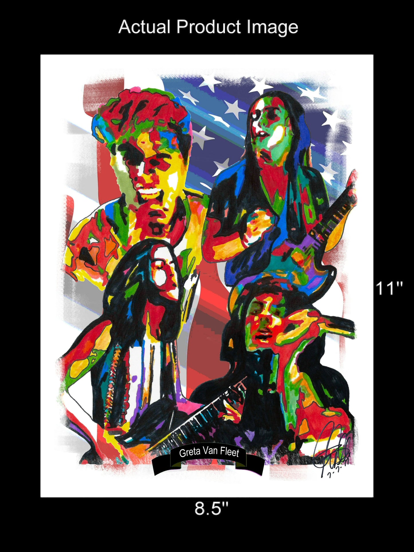 Greta Van Fleet Hard Rock Music Poster Print Wall Art 8.5x11