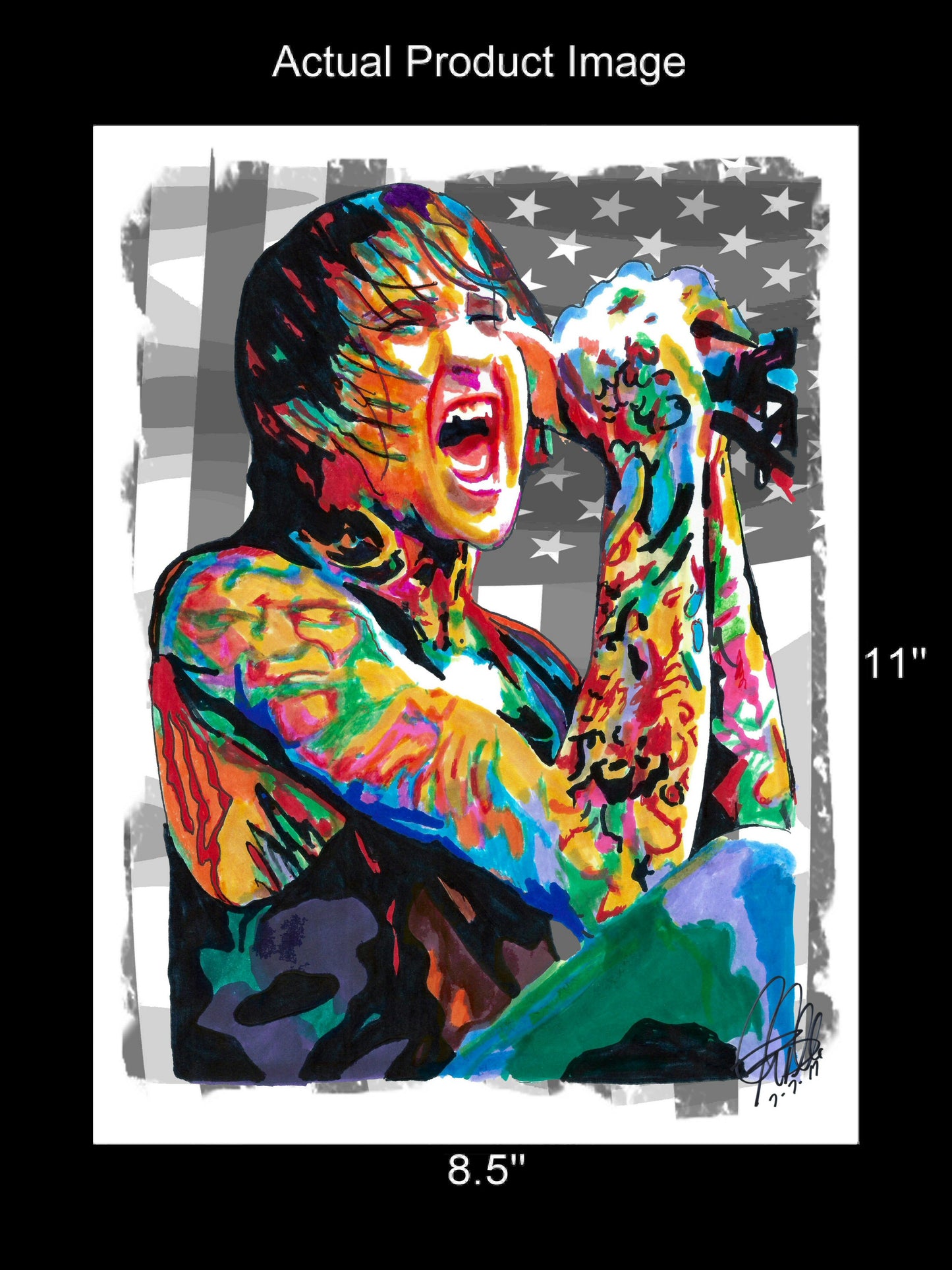 Mitch Lucker Suicide Silence Deathcore Music Poster Print Wall Art 8.5x11