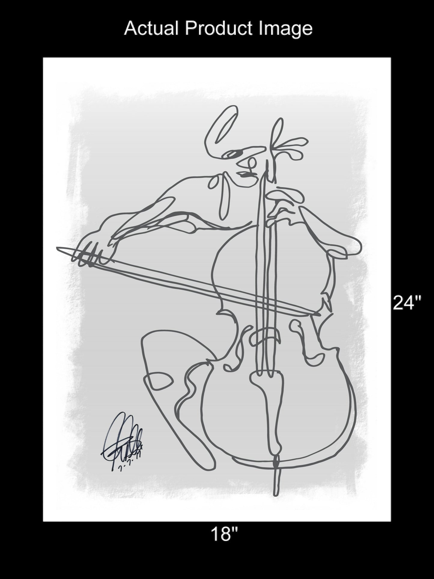 Cello Player Classical Music Poster Print Wall Art 18x24