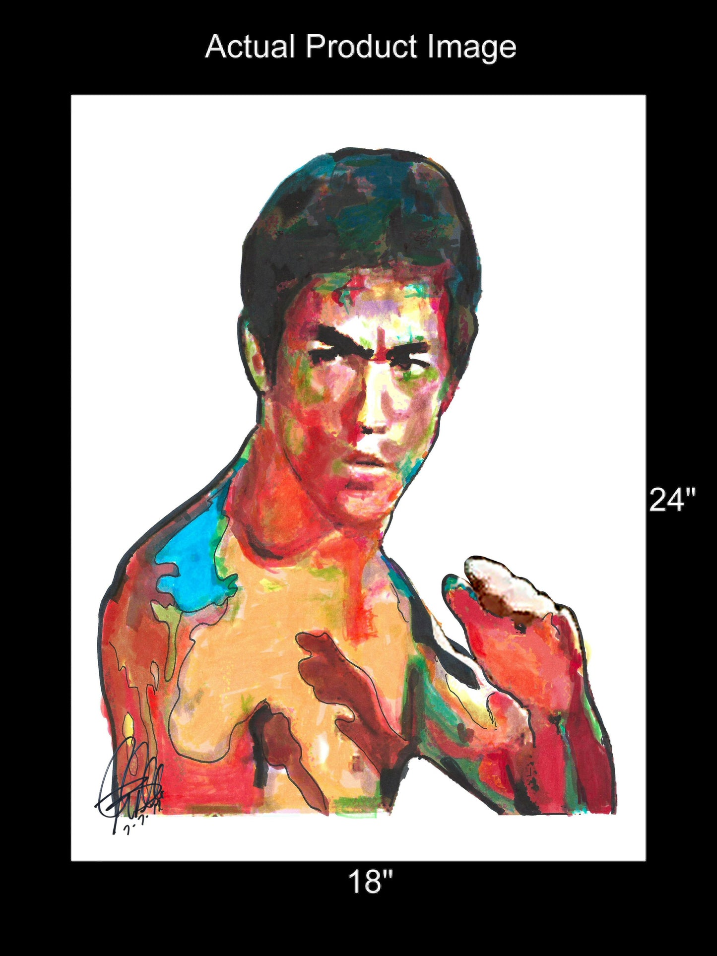 Bruce Lee Martial Arts Print Poster Wall Art 18x24