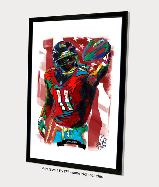 Julio Jones Atlanta Falcons Football Poster Print Wall Art 11x17