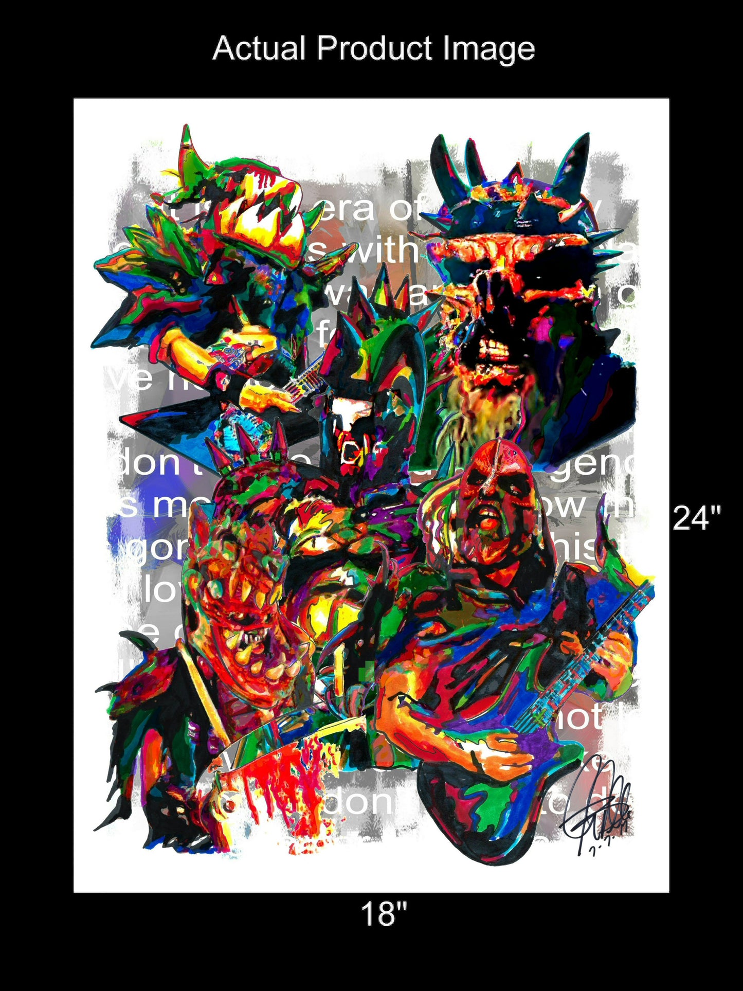 GWAR Oderus Beefcake Balsac Flattus Jizmak Music Print Poster Wall Art 18x24