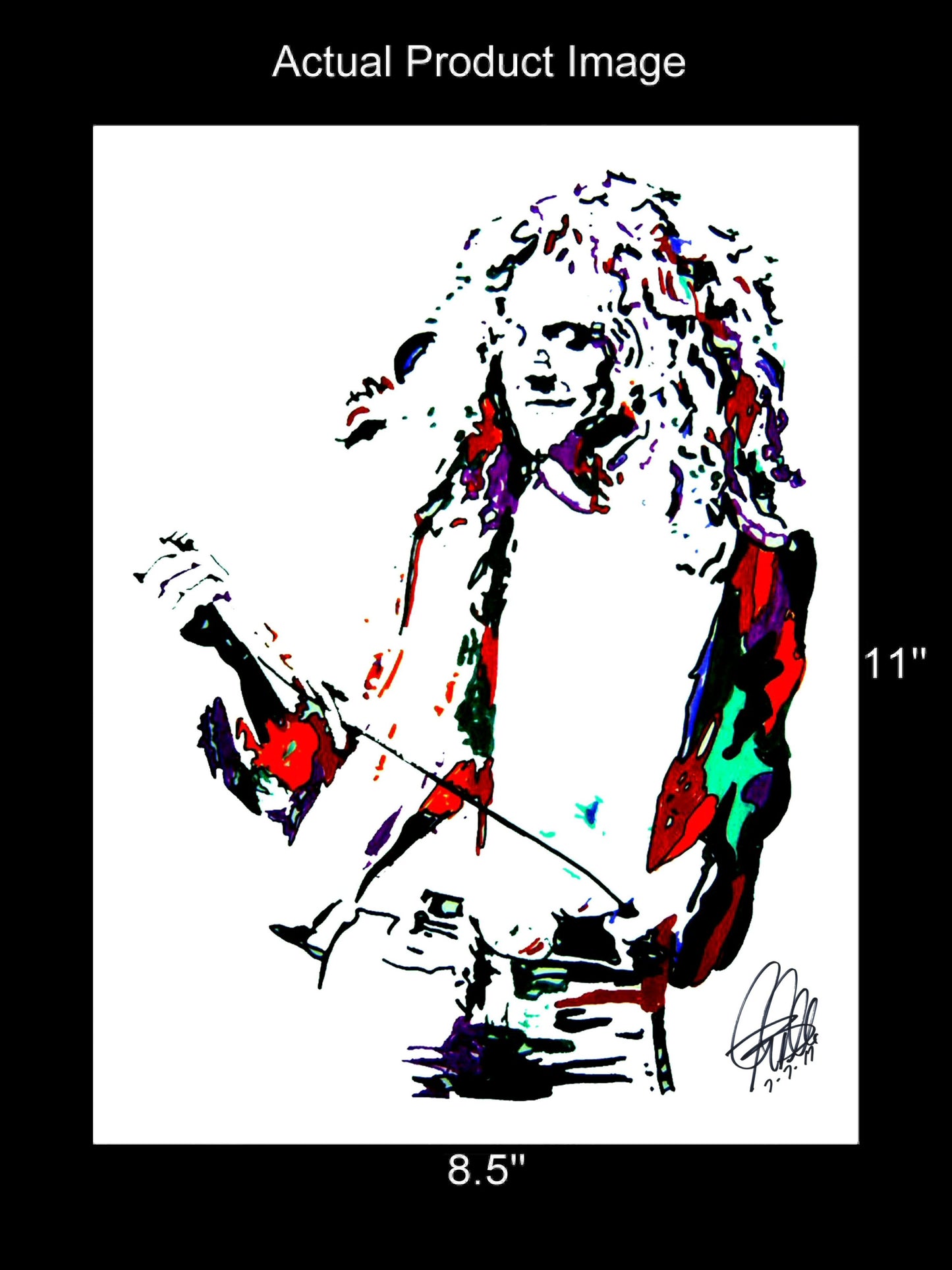 Robert Plant Led Zeppelin Singer Rock Music Poster Print Wall Art 8.5x11