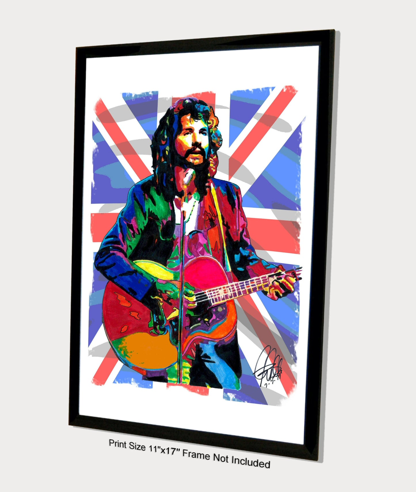 Cat Stevens Singer Guitar Folk Rock Music Poster Print Wall Art 11x17