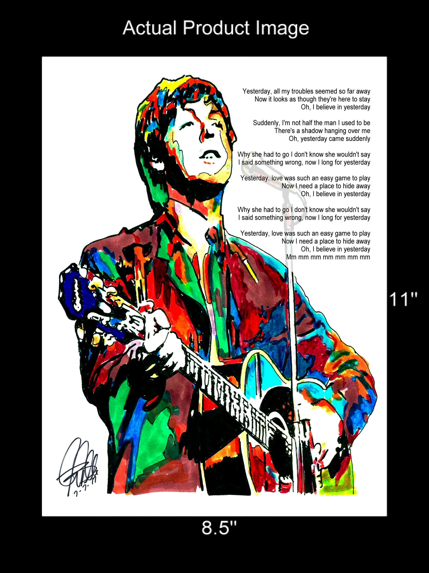 Paul McCartney The Beatles Yesterday Rock Music Poster Print Wall Art 8.5x11