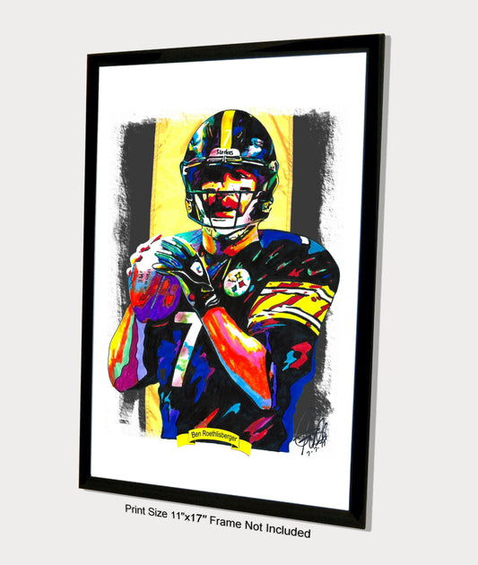 Ben Roethlisberger Steelers QB Football Sports Poster Print Wall Art 11x17