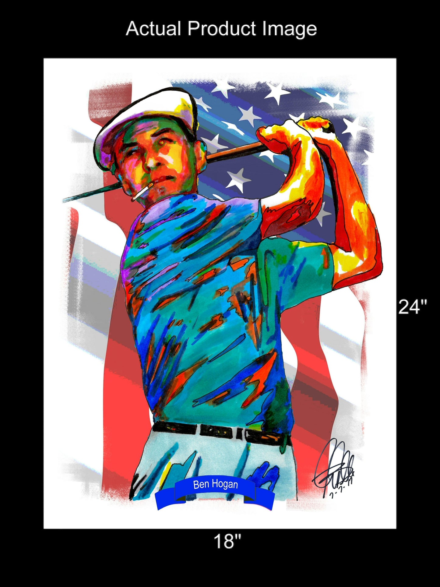 Ben Hogan Golf Poster Print Wall Art 18x24