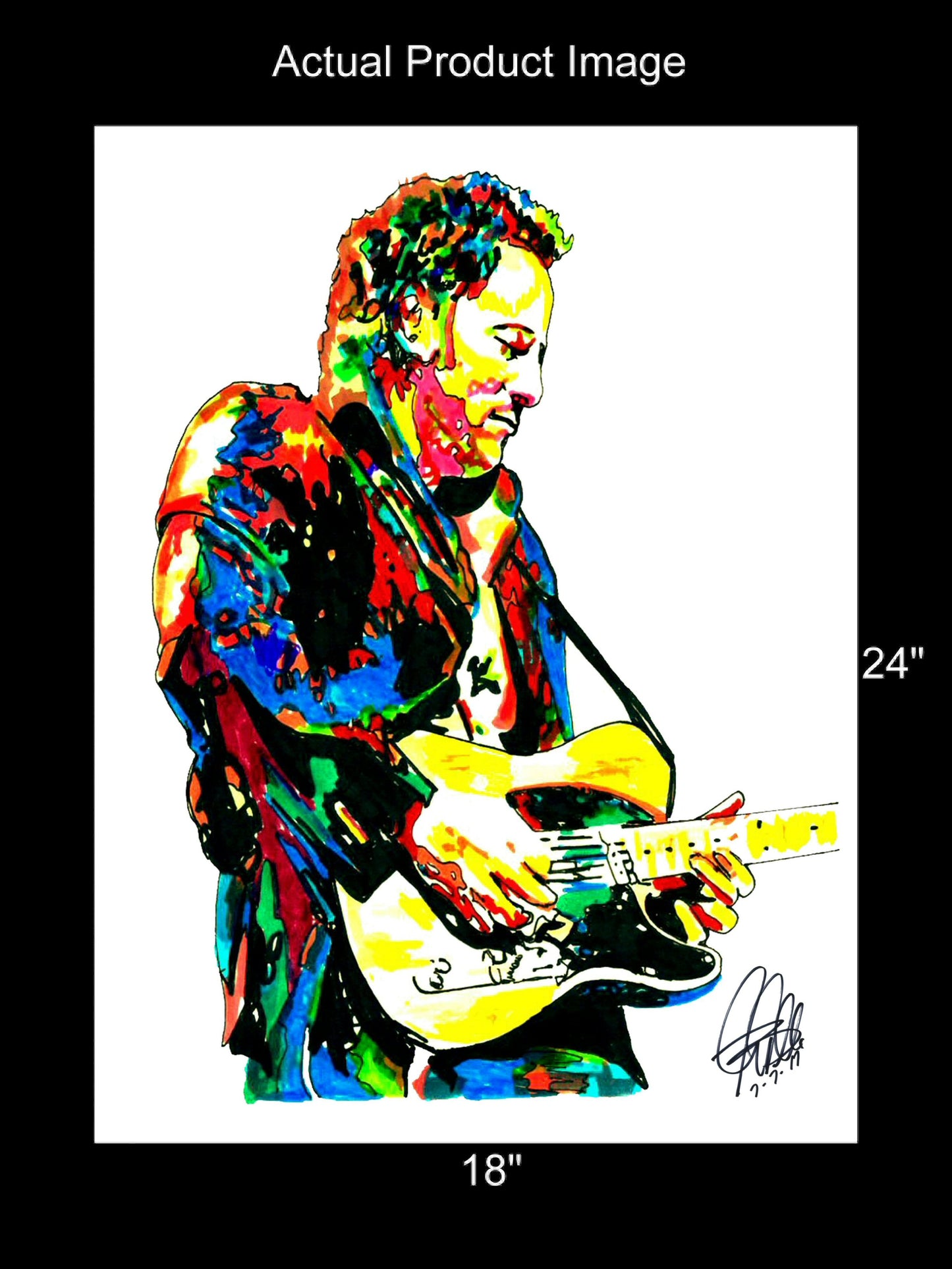 Bruce Springsteen Singer Guitar Rock Music Poster Print Wall Art 18x24