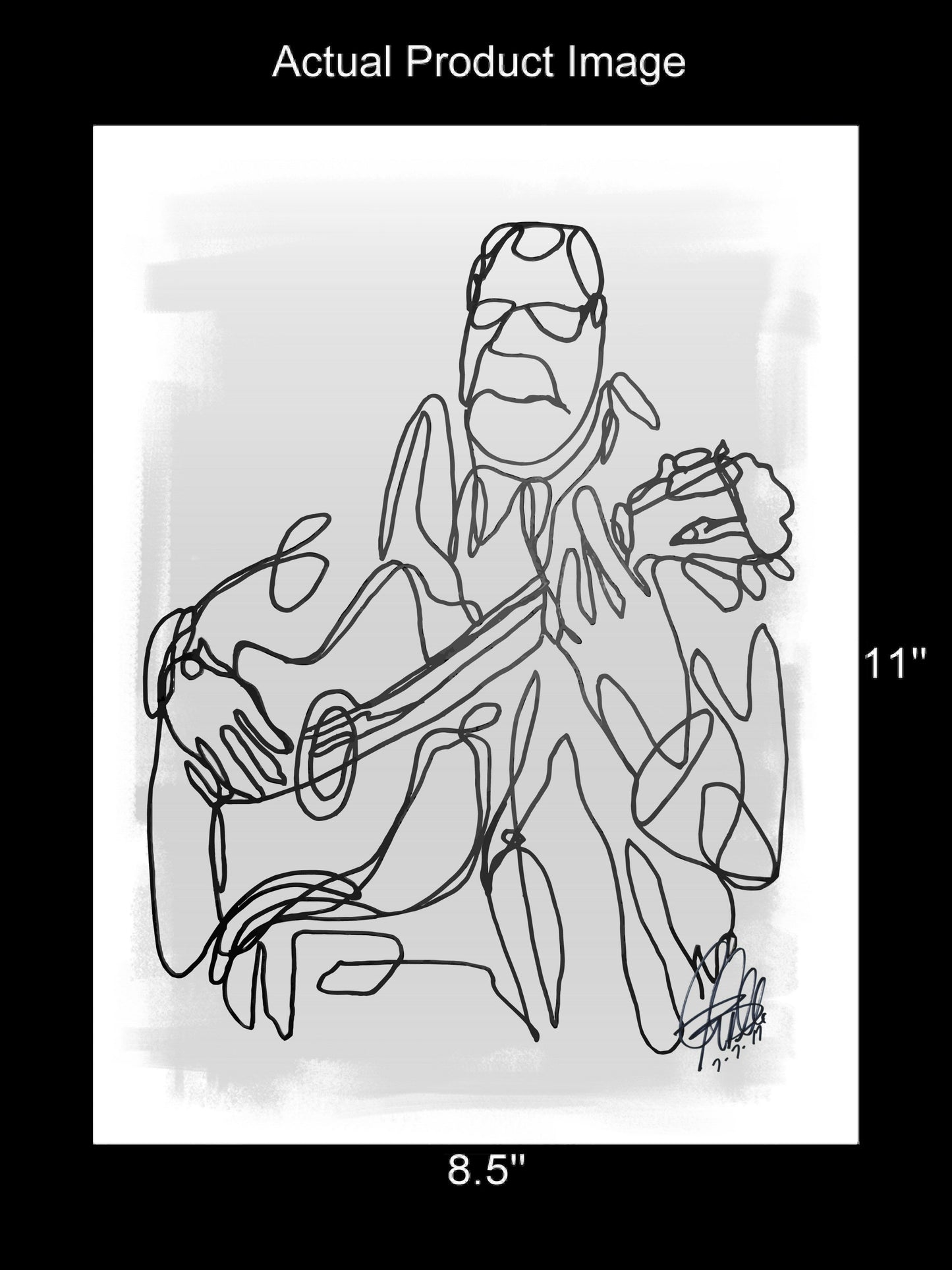 Classical Guitar Player Music Poster Print Wall Art 8.5x11