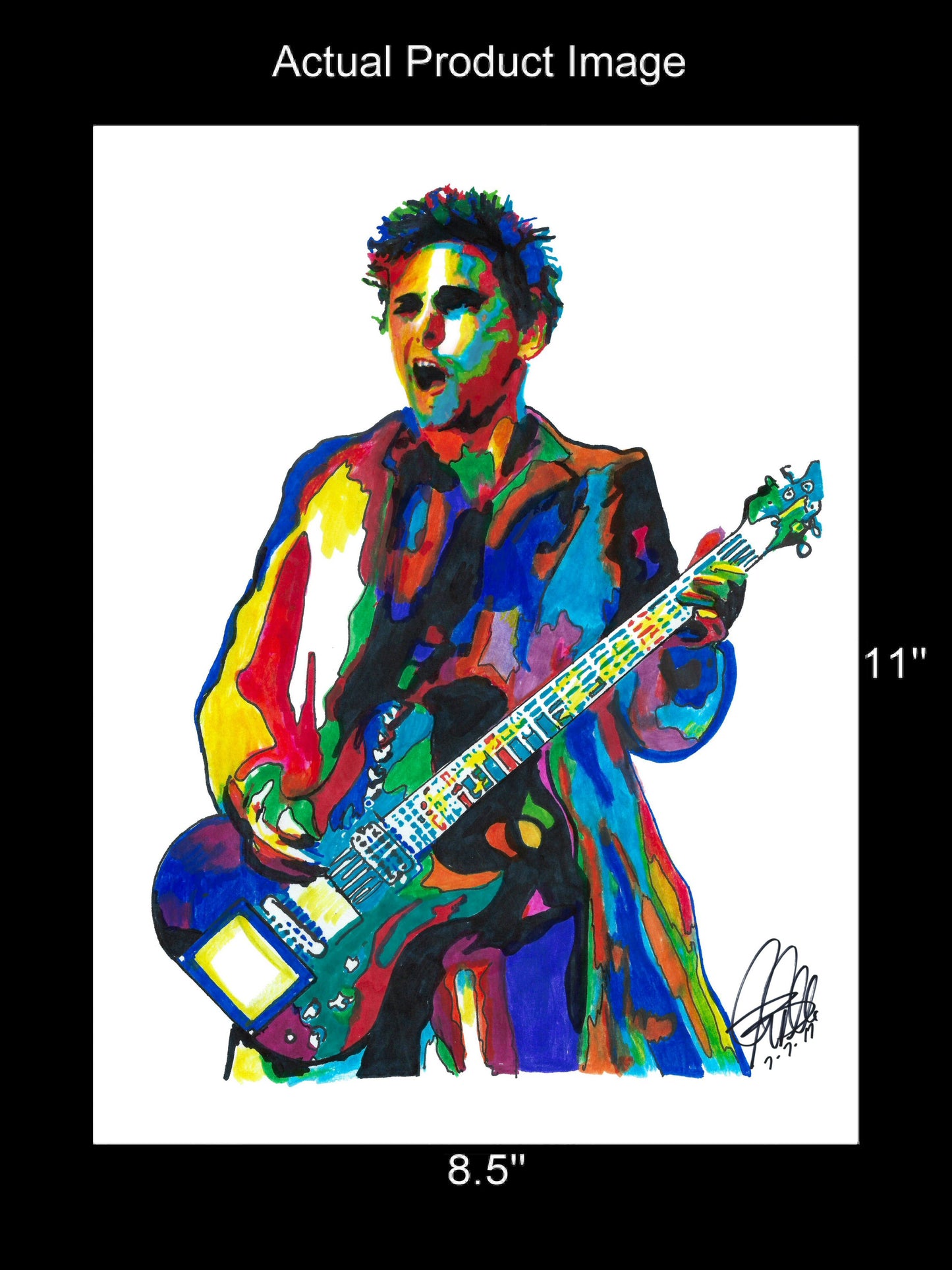 Matt Bellamy Muse Singer Guitar Hard Rock Music Poster Print Wall Art 8.5x11